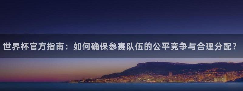 世界杯预选赛赛程时间表：世界杯官方指南：如何确保参赛队伍的公平竞争与合理分配？